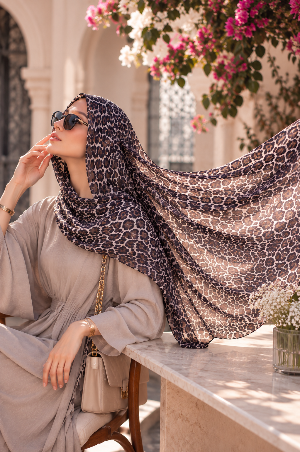 Dusty Mauve Leopard Hijab