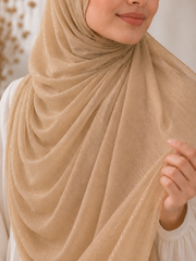 Warm Beige Shimmer Georgette Hijab