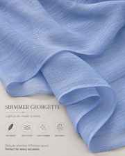 Soft Blue Shimmer Georgette Hijab