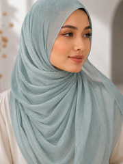 Dusty Aqua Shimmer Georgette Hijab