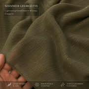 Olive Green Shimmer Georgette Hijab