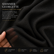 Classic Black Shimmer Georgette Hijab