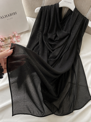 Classic Black Shimmer Georgette Hijab