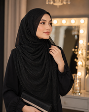 Classic Black Shimmer Georgette Hijab