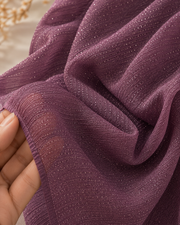 Mauve Purple Shimmer Georgette Hijab