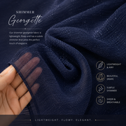 Navy Blue Shimmer Georgette Hijab