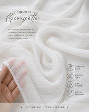 Pure White Georgette Shimmer Hijab