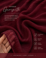 Burgundy Shimmer Georgette Hijab
