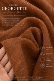 Cinnamon Brown Shimmer Georgette Hijab