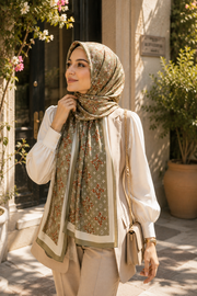 Olive Elegance Silk Hijab