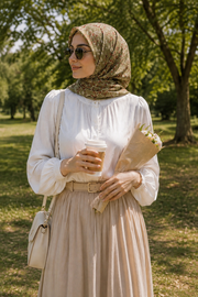 Olive Elegance Silk Hijab