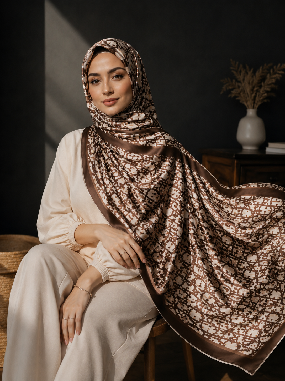 Mocha Muse — Silk Digital Print Hijab