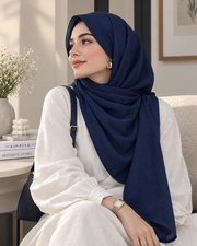 Navy Blue — Modal Cotton Hijab