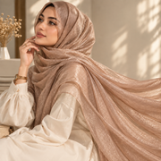 Mocha Beige — Organza Shimmer Hijab