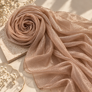 Mocha Beige — Organza Shimmer Hijab