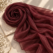 Deep Burgundy — Organza Shimmer Hijab