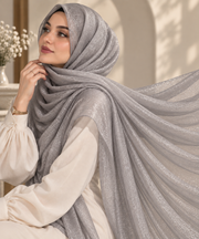 Silver Grey — Organza Shimmer Hijab