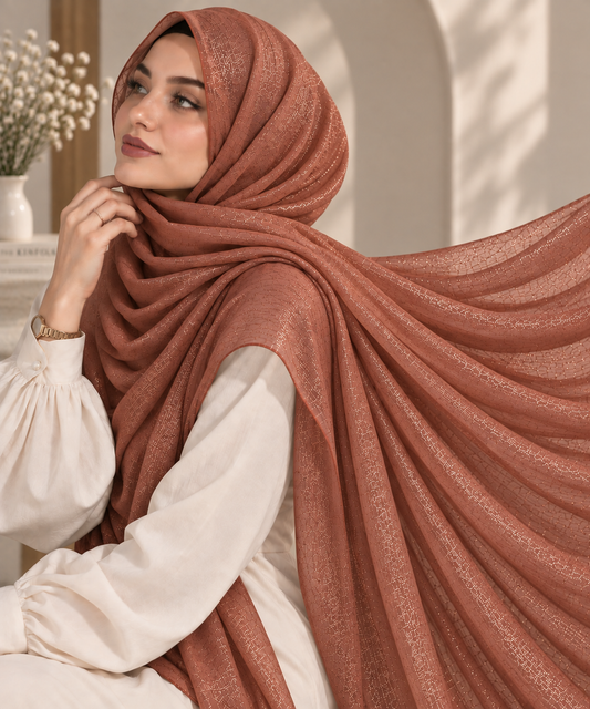 Terracotta — Organza Shimmer Hijab