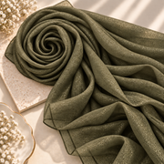 Olive Sage — Organza Shimmer Hijab